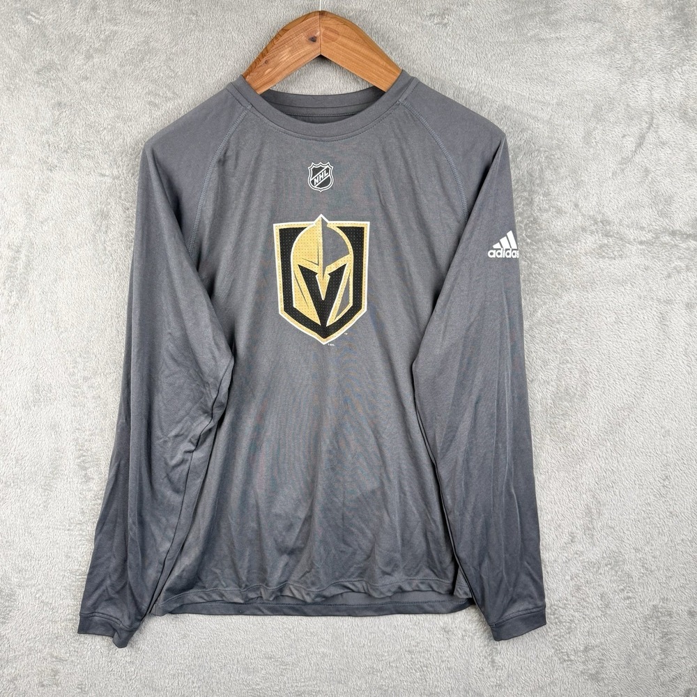 Adidas Vegas Golden Knights Long Sleeve Shirt Mens M Hockey NHL Stanley Cup